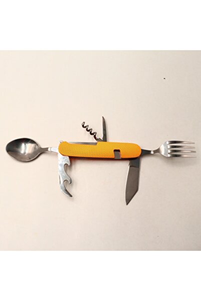 dalimag Detachable multifunctional knife with 6 functions - spoon, fork, gold, 25 cm