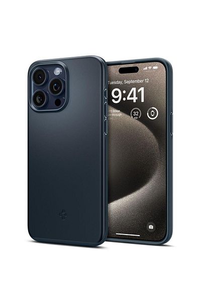 Spigen Etui ochronne do iPhone 15 Pro Max Thin Fit czarny metal