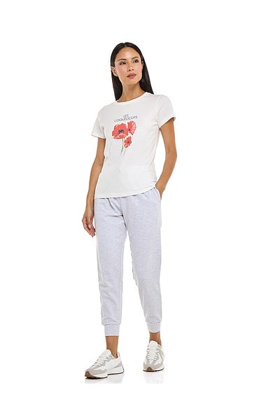 R&B Ecru Melange WB KNIT TRACK BOTTOM 8-18