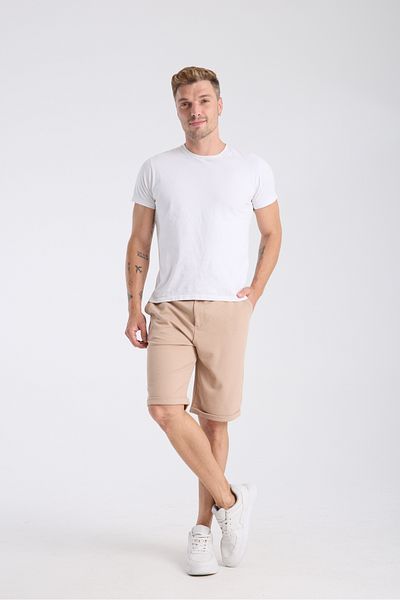 KAPHONE Men's Button Zipper Detailed Double Leg Shorts