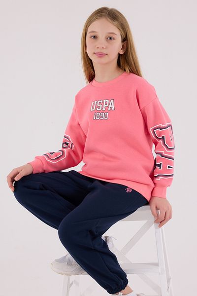 U.S. Polo Assn. Licensed Girls' Top and Bottom 2 Piece Tracksuit Set
