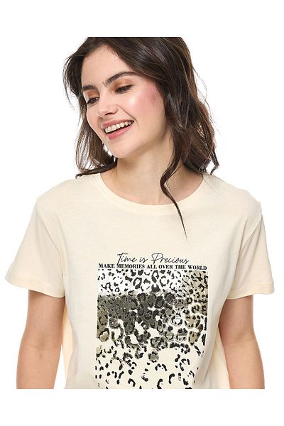 R&B Nude WB ROUND NECK GLAM TEE 8-18