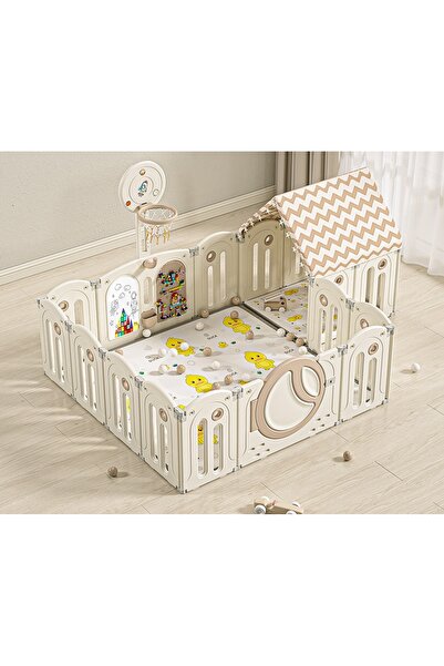 Nichiduta Garden Nichiduta Garden Moon House Coffee 160x160 cm children's playground fence with safety gate, co