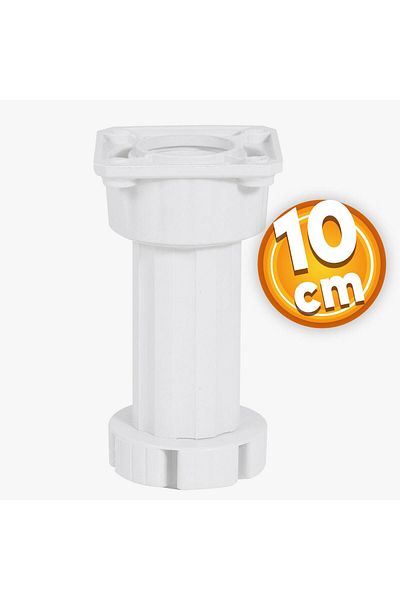 Badem10 (8 Pcs) Adjustable Cabinet Furniture Bench Pouf Riser Heightening Foot 10 cm White Feet