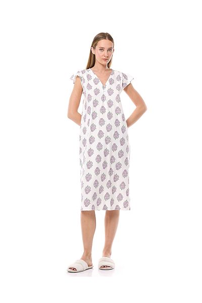R&B White WSL RUFFLE SLV SLEEPSHIRT 8-18