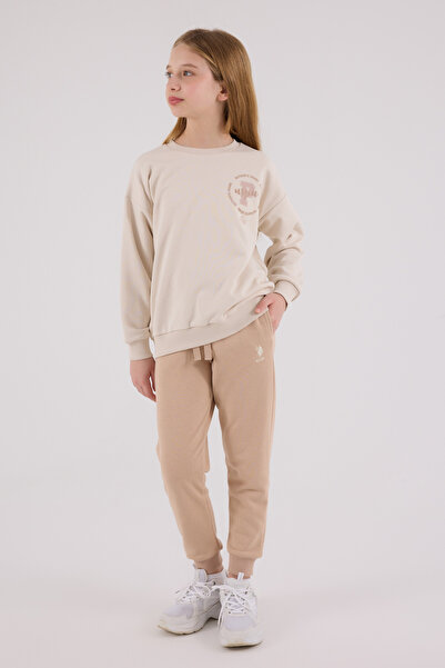 U.S. Polo Assn. Lisanslı Kız Çocuk Alt Üst 2 Parça Eşofman Takımı