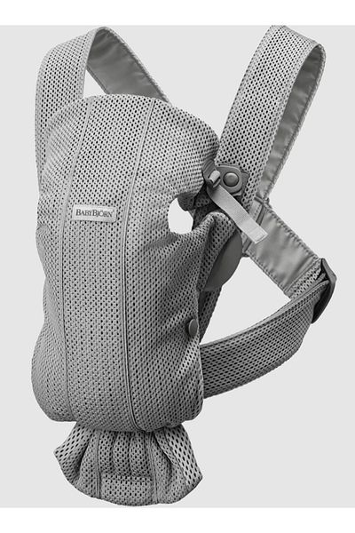 BabyBjörn Marsupiu anatomic cu multiple pozitii de purtare BabyBjorn Mini, Grey, 3D Mesh