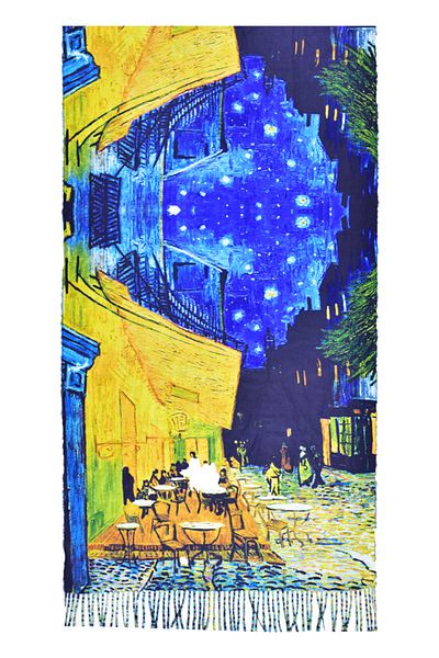DACSHOP Painted scarf type 2, Dacali, cashmere, 03 blue