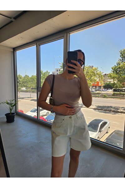 A17 Studio KREM RENGİ KOT ŞORT