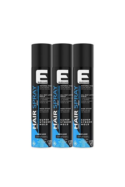 Elegance E-Series Super Strong Hold Hair Spray 400ml (Pack of 3) – Long-Lasting & Non-Sticky Finish