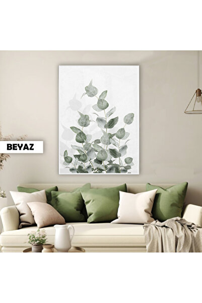 Harika bir ev HARİKABİREV|SOFT YEŞİL YAPRAKLI BİTKİ MODELİ X1 |ÇERÇEVELİ TEMP...