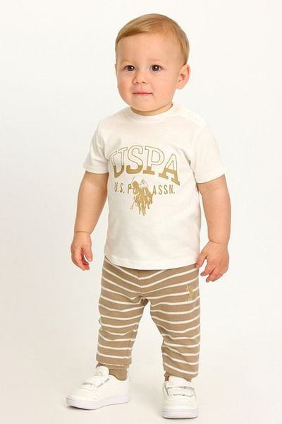 U.S. Polo Assn. U.S. Polo Assn. Baby Boy Cream Baby Set