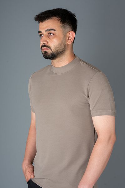 ZEKİ ÖZER Ανδρικό μπλουζάκι με μισό λαιμό μινκ Zeki Özer