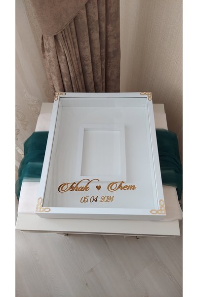 Verda Çerçeve Rama de memorie cu trandafir alb 40x50 Cm! Rama foto! Rama de m...