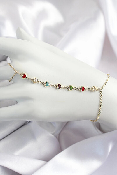 Belle Fusion BFS قلب ملون من النحاس وحجر الزركون Y موديل ذهبي اللون للنساء شا...