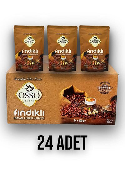 Osso 24-Piece Hazelnut Ottoman Dibek Coffee (24X200=4800Gr)