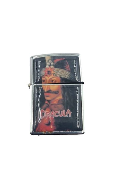 dalimag Brichetă metalică Dracula, reîncărcabilă cu gaz, istoria României, 6 cm
