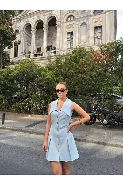 Melike Bakar Boutique Candy Gold Düğmeli Elbise