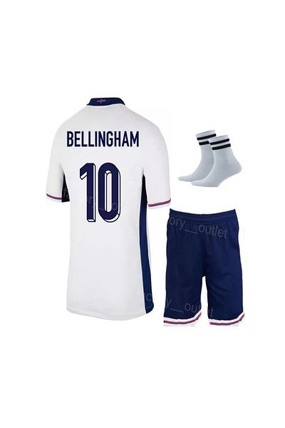yenteks Λευκό Αγγλία J. Bellingham Νούμερο 10 Παιδικό Σετ Τζέρσεϊ Σετ 3 κάλτσες με δώρο ONRR-013