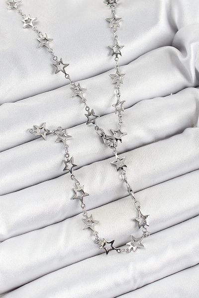 NETWORK ART Bfs Brass Silver Color Starry Women's Y Necklace