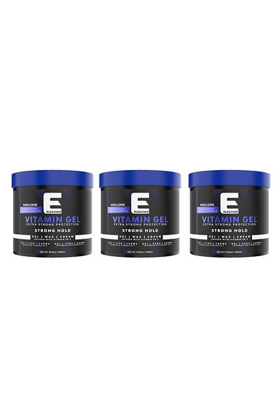 Elegance E-Series Vitamin Gel – Blue, 1000ml (Pack of 3) – Pro-VB-5, Flake-Free Shine & Volume