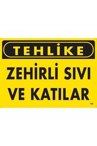 PRATİKOBA Hazard Toxic Liquid And Solids Warning Sign 25x35 CODE: 758