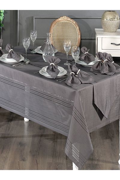 MADAME LUDA Worry-Free Linen Fabric Removable Stain-Free Table Cloth. (Size-160X220 Cm.)