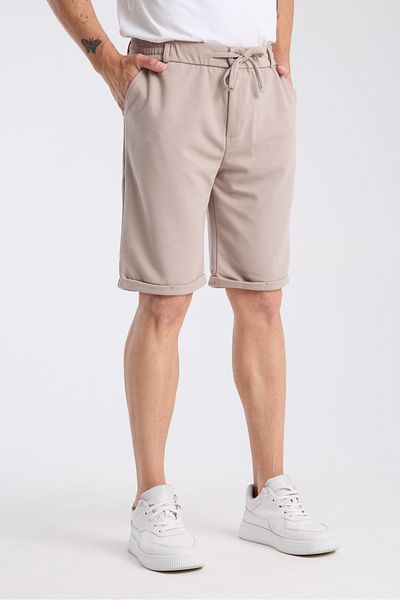 KAPHONE Men's Button Zipper Detailed Double Leg Shorts
