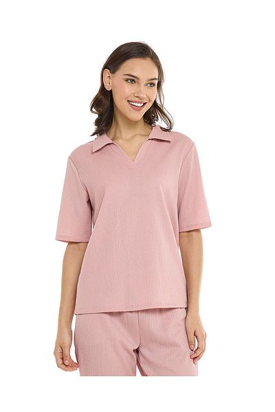 R&B WB TXTRD COLLAR TOP 8-18