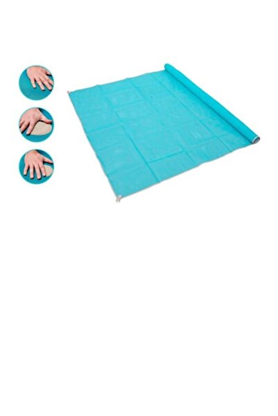 TOPI TOY Beach Mat, Sand-Removing Sheet for Two People, 200 x 150 cm, Light Blue