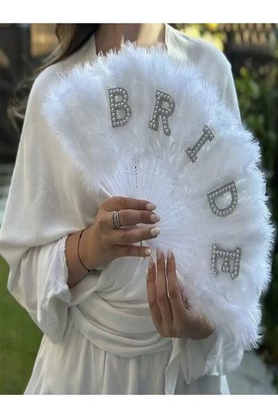 CANSIN Bride Feather Fan