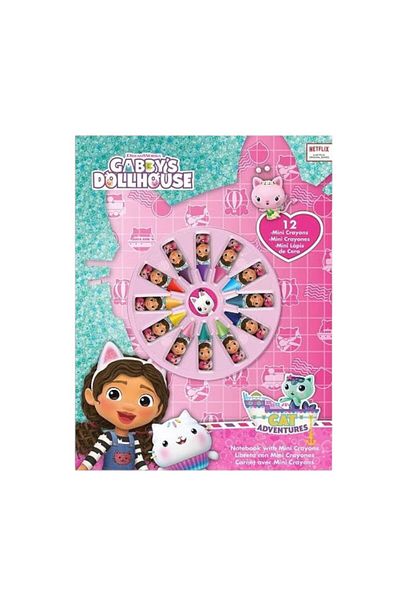 Gabby's Dollhouse Coloring set, 12 mini crayons, 28x21x1.5 cm, Multicolor, Gabby's Dollhouse