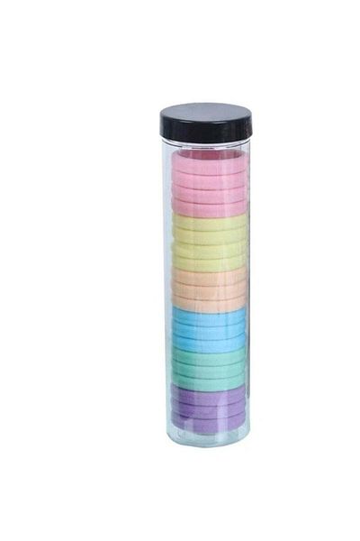 huitich Seamless High Elastic Hair Bands – 20-Piece Rubber Hair Ties in Can (Multicolour)