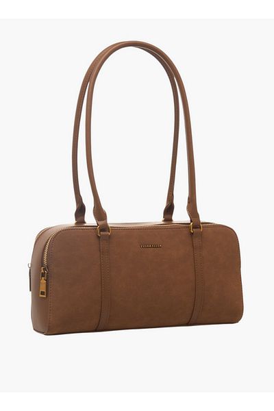 Flora Bella by Shoexpress Textured Shoulder Bag with Zip Closure and Double Handle
