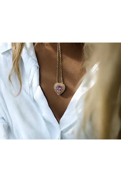 İNN JEWELLERY Steel Necklace Anti-Tarnish Anti-Allergic Heart Figure (2 Years Importor Warranty)