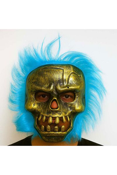 Skygo Wild skull - copper skull turquoise hair skeleton mask