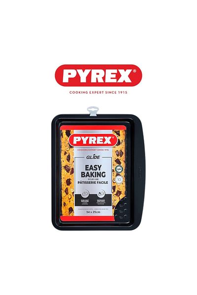 Pyrex Glide Non-Stick Baking Tray 34cm – PFAS-Free, Easy-Release Tray for Everyday Oven Cooking