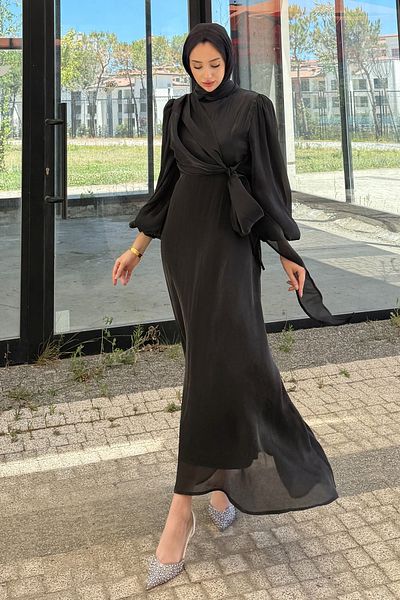Tesettür Diyarı Side Tie Jan Jan Evening Dress