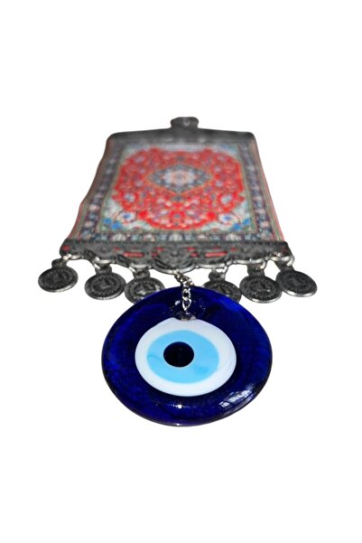 onyyapim Zamak Wall Decoration with Evil Eye Beaded Istanbul Written Rug Motif