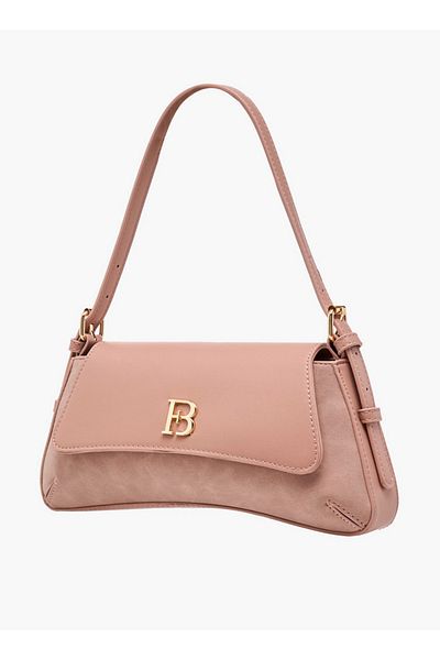 Flora Bella by Shoexpress Metal Accent Shoulder Bag with Flap Button Closure