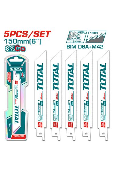 TOTAL Total Trsb922ef 150mm Reciprocating Saw Blade Set 5pcs/set