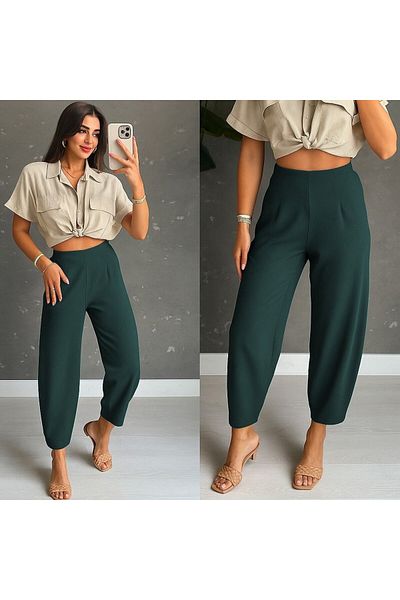 Viyamo New Season Women's Crepe Fabric Large Size Balloon Casual Pants