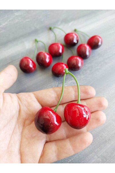 lolipophobi Kiraz Seti 5 Adet, Yapay Meyve, Yapay Sebze, Dekor, Hediye, Kiraz