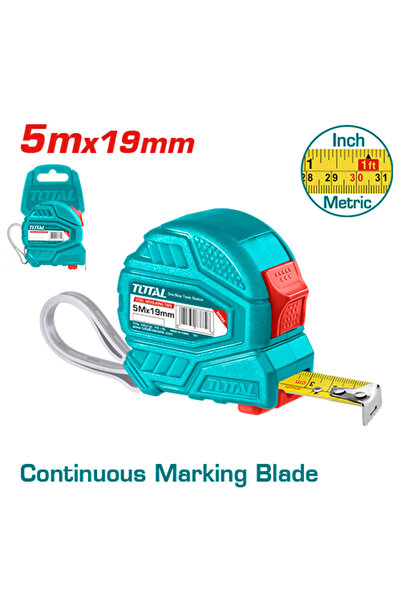 TOTAL Plastic Meter 5mx19mm Inch mm Total TMT126351