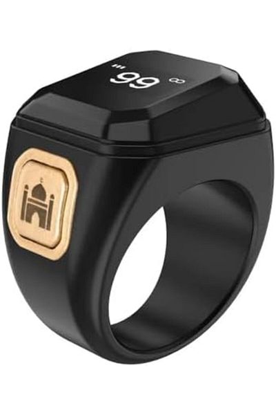 MACON Smart Tasbih Zikr Ring 20mm | Tasbih Zikr Ring Prayer Timing Reminder, OLED Display
