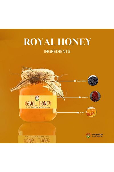 Luqmani herbs Royal Honey - 150 grams Mens Health 8 herbs in raw honey
