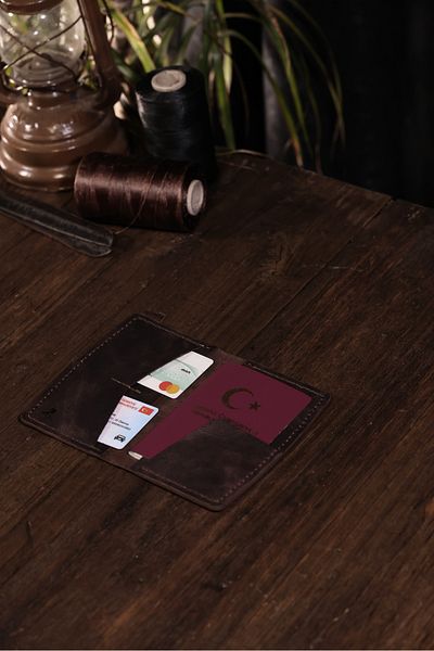 Derimoda Genuine Leather Passport Case Handmade Travel Wallet Leather Passport Cover