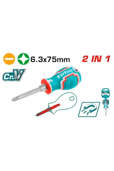 TOTAL Total 6.3x75mm Double-ended Screwdriver THT250216