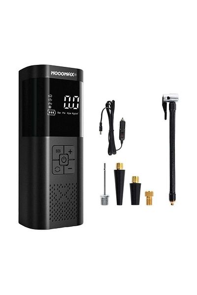 MOOGMAX Portable Wireless Air Pump - Digital Tire Inflator with 4 Modes for Car, Bicycle, Motorcycle