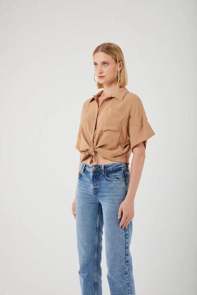 Mixray 3960 Women's Robe Pocket Shirt Mink